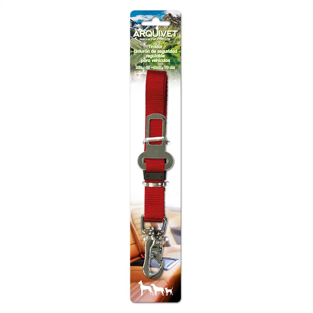 Tirador cinturon seguridad regulable ROJO