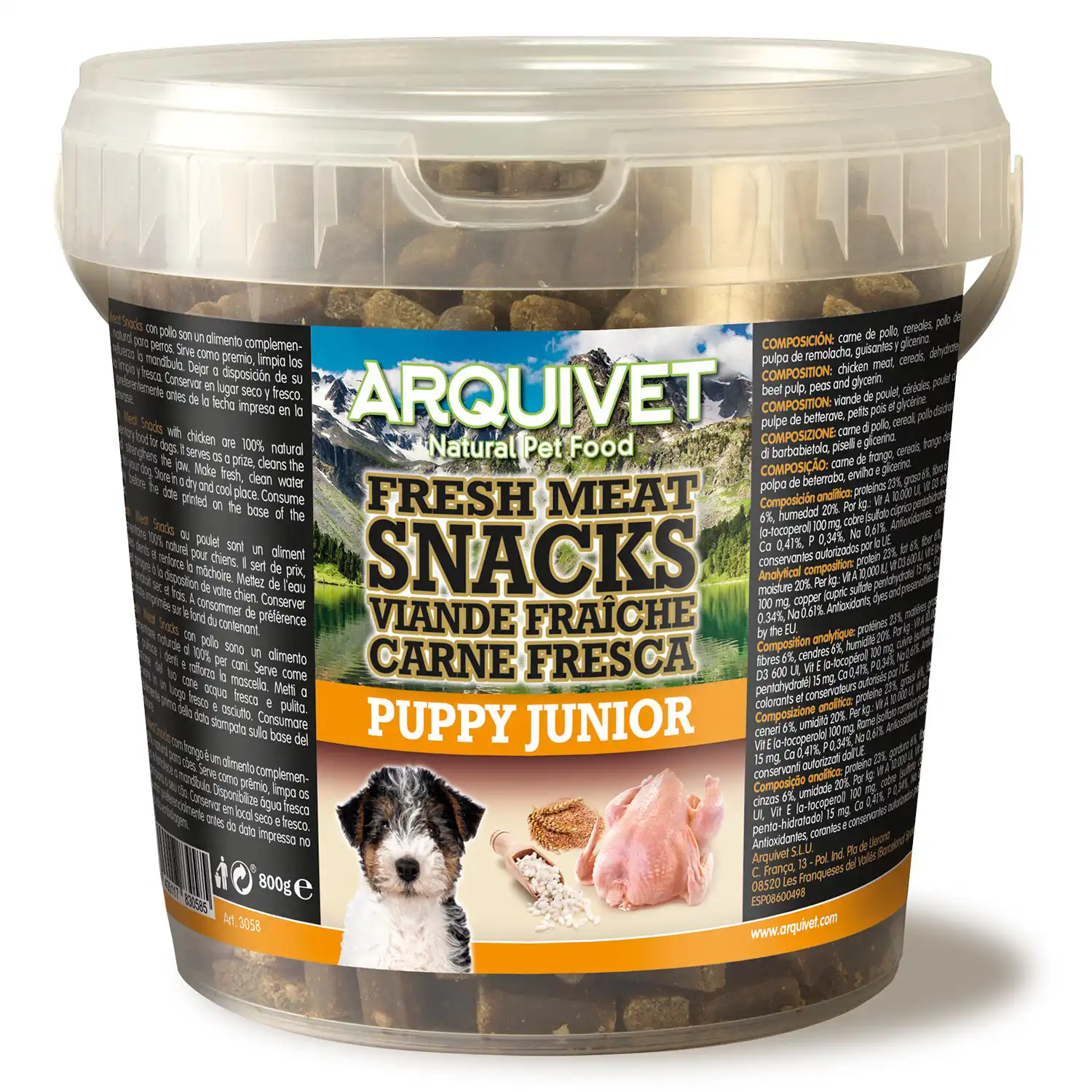 SNACKS Carne fresca - Cachorro - Pollo 800g