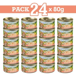 PACK 24 LATAS Pollo en salsa con Salmón 80gr.