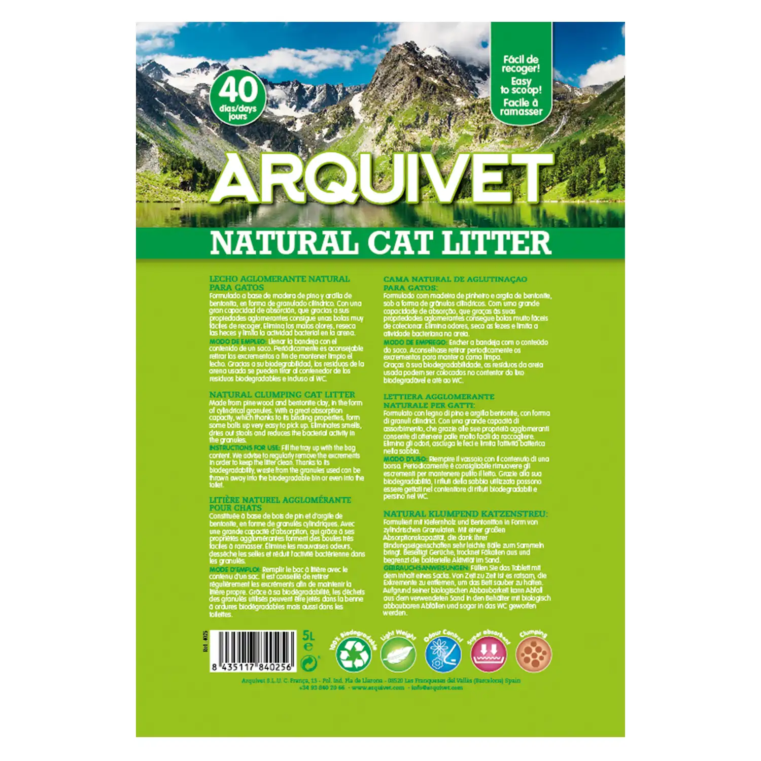 PACK 4 unidades Natural Cat Litter 5lt - Imagen 4